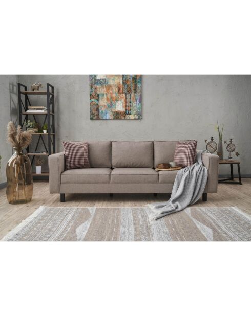 Canapé 3 places Kale crème - 222x91x83 cm