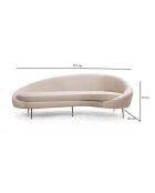 Canapé 3 places angle droit Eses beige - 255x120x85 cm