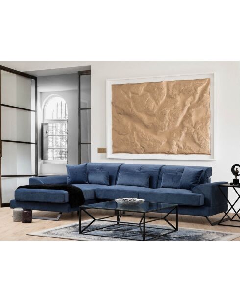 Canapé d'angle gauche Frido bleu marine - 190x308x100x92 cm