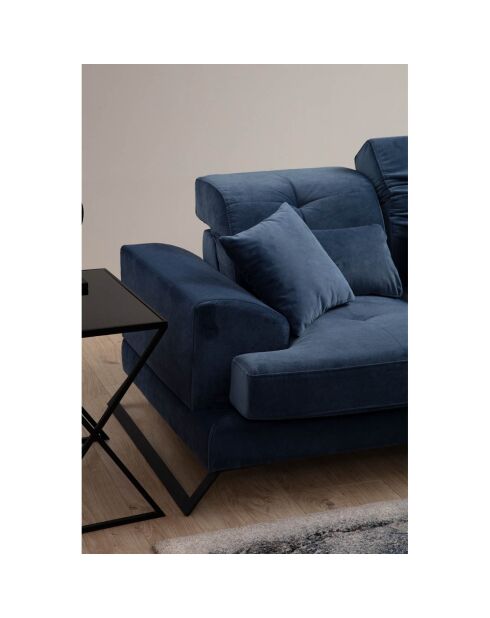 Canapé d'angle gauche Frido bleu marine - 190x308x100x92 cm