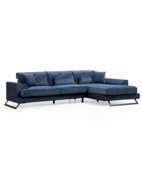 Canapé d'angle droit Frido bleu marine - 308x190x100x92 cm