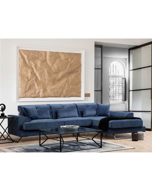 Canapé d'angle droit Frido bleu marine - 308x190x100x92 cm