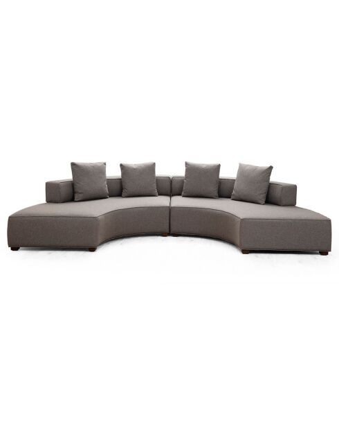 Coin demi-lune 2 modules Gondol-2 gris - 360x105x105x70 cm