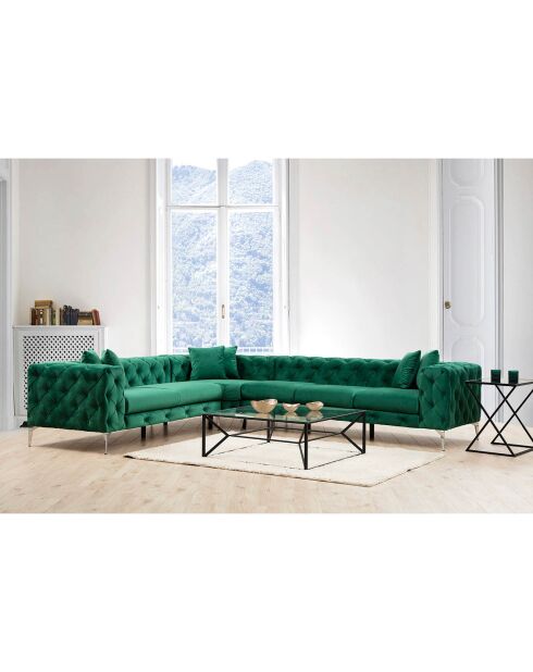 Canapé d'angle droit Como vert - 270x310x90x73 cm