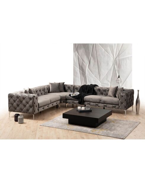 Divano angolare destro Como antracite - 270x310x90x73 cm