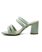 Mules Cristina vertes - Talon 7.5 cm