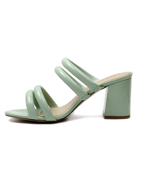 Mules Cristina vertes - Talon 7.5 cm