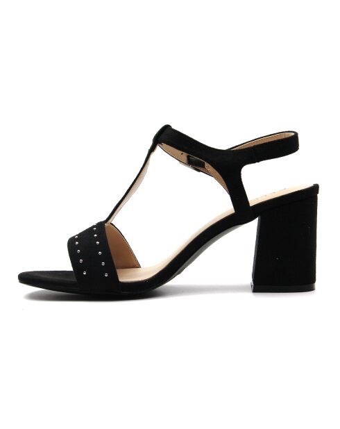 Slingbacks Carita noir/argenté - Talon 7.5 cm