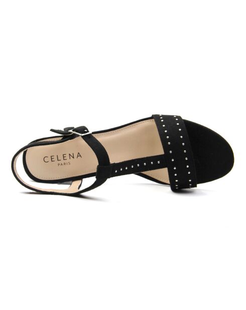 Slingbacks Carita noir/argenté - Talon 7.5 cm