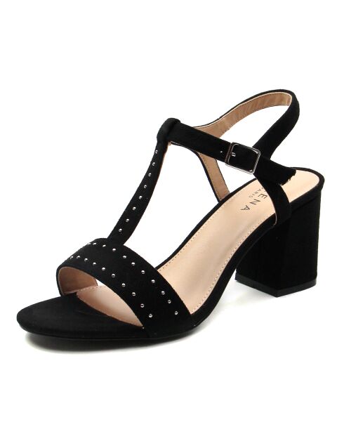 Slingbacks Carita noir/argenté - Talon 7.5 cm