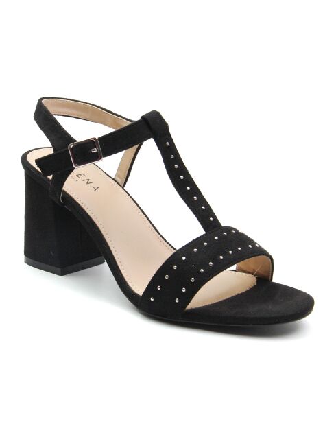 Slingbacks Carita noir/argenté - Talon 7.5 cm