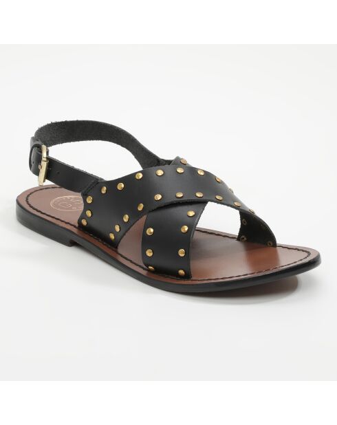 Sandales en Cuir Mariposa noires