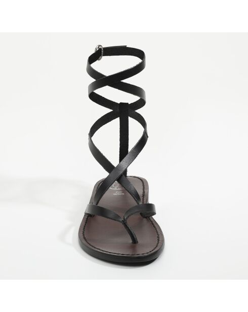 Sandalen van zwart leer