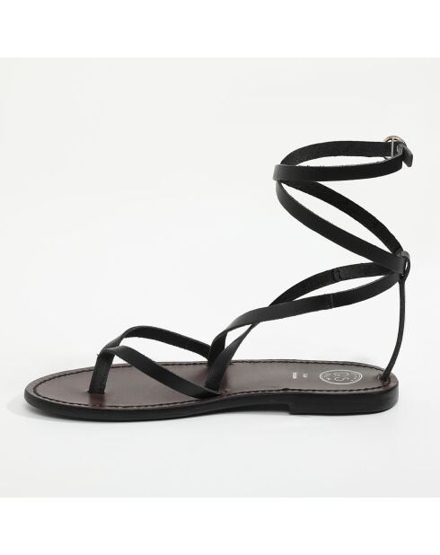 Sandalen van zwart leer