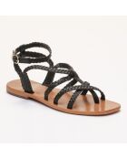 Sandales en Cuir Banu noires