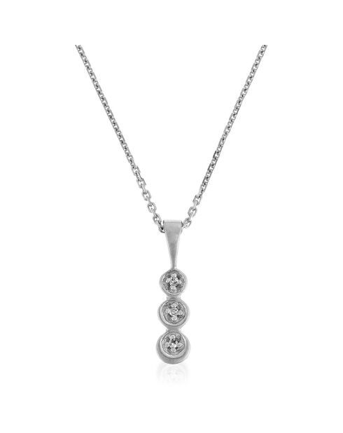 Pendentif Mini Trilogy Diamants 0.02 ct or blanc