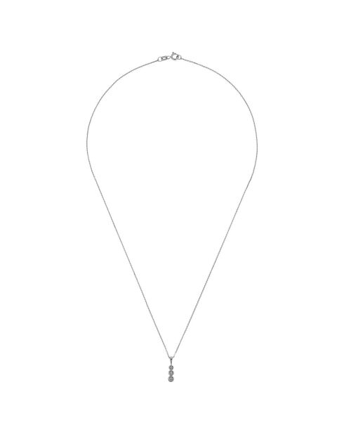 Pendentif Mini Trilogy Diamants 0.02 ct or blanc
