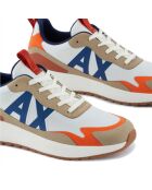 Sneakers Basile beige/blanc/bleu/orange