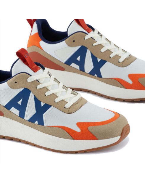 Sneakers Basile beige/blanc/bleu/orange