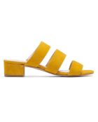 Gelbe Greta Velvet Lederpantoletten