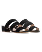 Mules negros de piel Greta Velvet