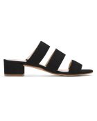 Mules negros de piel Greta Velvet