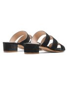 Mules negros de piel Greta Velvet