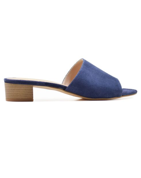 Mules en Velours de Cuir Ketra bleues