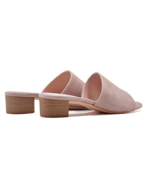 Mules en Velours de Cuir Ketra roses