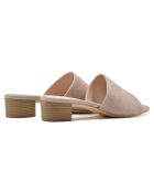 Mules en Velours de Cuir Ketra beiges