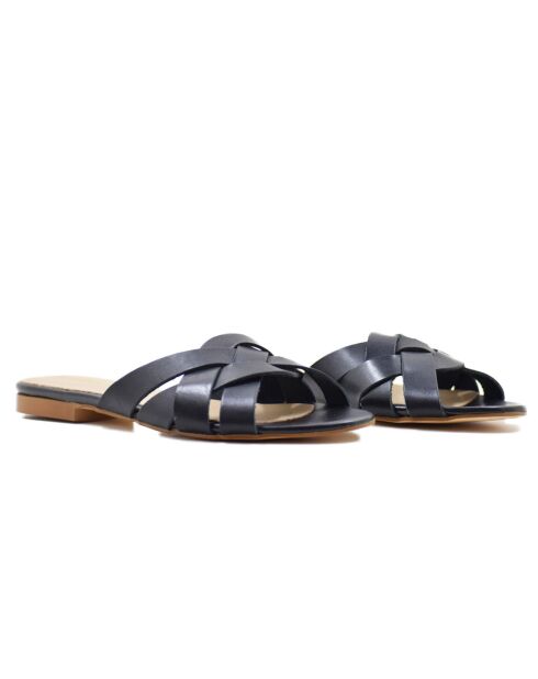 Mules Amandina in pelle nera