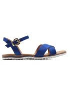 Sandales en Velours de Cuir Annalisa bleues