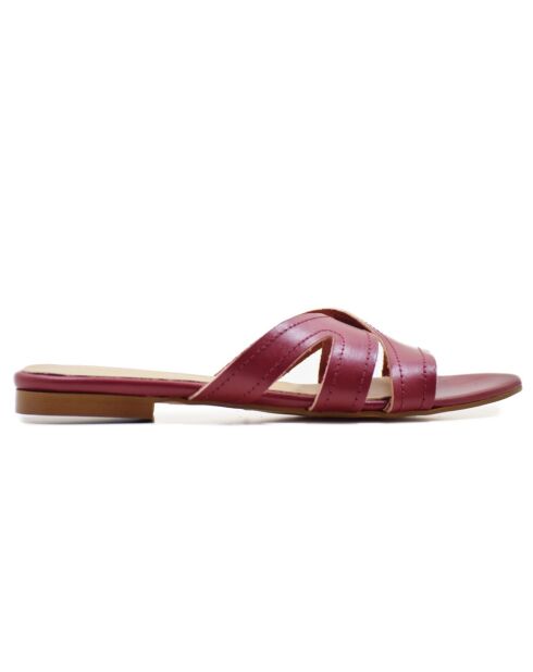Mules Annalisa in pelle bordeaux
