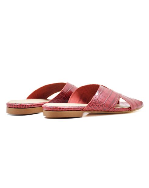 Pantoletten Nathania Bordeaux aus Leder