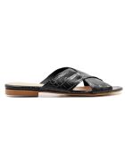 Schwarze Leder-Pantoletten Nathania