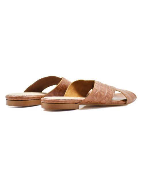 Mules en Cuir Nathania camel