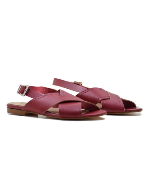 Sandales en Cuir Ruana bordeaux