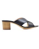 Mules Agelina in pelle blu - tacco 5 cm