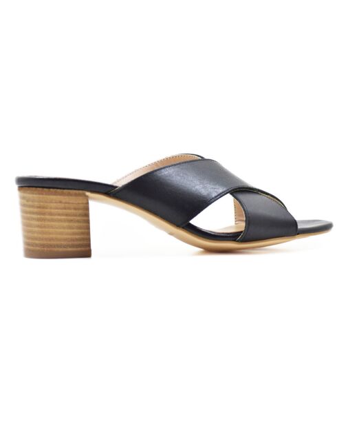 Mules Agelina in pelle blu - tacco 5 cm