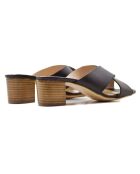 Mules Agelina de piel negra - tacón de 5 cm