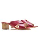 Rote Pantolette Agelina aus Leder - 5 cm Absatz