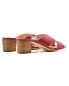 Rote Pantolette Agelina aus Leder - 5 cm Absatz