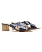 Mules Agelina in pelle blu - tacco 5,5 cm