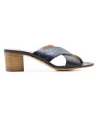 Mules Agelina in pelle blu - tacco 5,5 cm