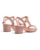 Sandales en Velours de Cuir Naomi rose poudré - Talon 5 cm