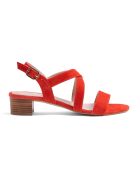 Sandales en Velours de Cuir Sofia rouges