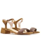 Sandales en Velours de Cuir Amelia marron