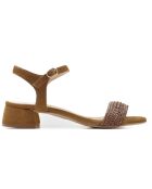 Sandales en Velours de Cuir Amelia marron