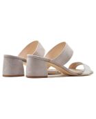 Grijs/zilveren leren muiltjes van Paola Velvet met hak van 5,5 cm