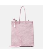 Petit sac à main en Cuir rose métallisé - 14.5x16.5x9 cm